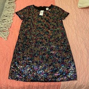 Gap Kids sequined short sleeve shift dress Size M new with tags